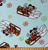 Fleece Mickey Mouse Sled Toss Disney Holiday Fleece Fabric Print by Yard A326.25 - £10.24 GBP