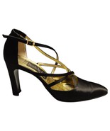 Nicole Miller Stiletto Strappy Heels Sandals Womens Size 6.5M Black Poin... - $48.16