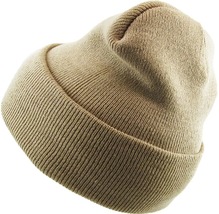 Thick Beanie Skull Cap Winter Cuffed Ski Knit Hat Color Khaki - $14.99