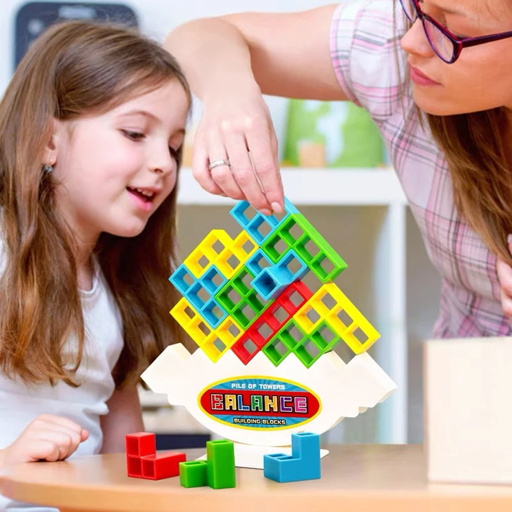 Tetra Tower Game Stacking Blocks Stack Building Blocks Balance Puzzle Board - £8.93 GBP+