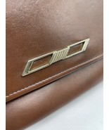 Vintage Purse Handbag Brown Leather MCM Retro 11&quot; x 6.5&quot; Estate Sleek - £21.99 GBP