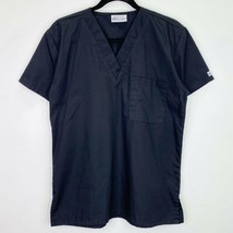 UA Scrubs Uniform Advantage Solid Black Scrub Top Shirt Size Small S - $6.92