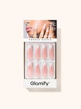 ABNY ICONIC FRENCH GLAMIFY 24 PRESS-ON NAILS COFFIN X-LONG #NTIF15 - $4.99