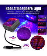 USB Interior Car Projector Light Atmosphere Star Roof Sky LED Lamp Galax... - $323.42 MXN