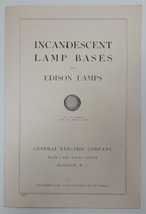 Antique 1920s General Electric Incandescent Lamp Bases for Edison Bulbs Pamphlet - £26.02 GBP