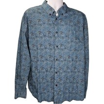 Cody James Western Shirt Men XL Traditional Fit Blue Paisley Cowboy Butt... - £23.65 GBP