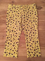 Anthropologie Cartonnier Retro Charlie Crop Pant Womens 6 Floral Print Yellow - £25.10 GBP