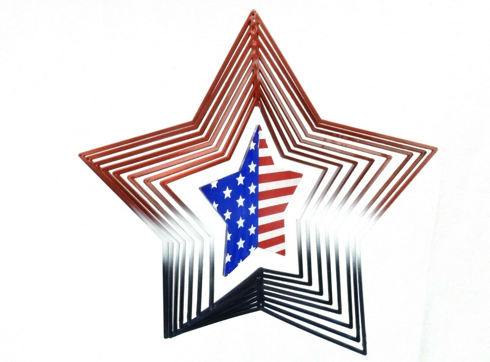 4th of July Hanging 3D Star Spinner, Patriotic Americana Porch Home Deco... - $9.75