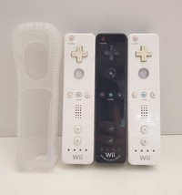 Lot of 3 Wii Remote Wiimotes 1 W/ Motion Plus + 1 Jacket, No Battery Covers - $24.74