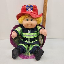 Toys R Us 2002 Cabbage Patch Kids Boy Teeth Blonde Hair Green Eyes Fireman RARE! - $159.62