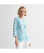 Petite Croft &amp; Barrow® Boatneck Top, Women&#39;s, Size: XL Petite, Blue Vibr... - $276.38 MXN