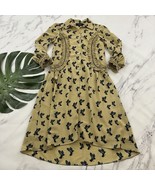 Max Studio Womens Vintage Y2k Ruffle Dress Size XS Tan Blue Birds Academia - €28,03 EUR