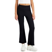 Derek Heart Juniors&#39; Ribbed Flare-Leg Pants Black Beauty M B4HP - $20.85 CAD