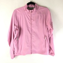 Adidas Womens Windbreaker Jacket Full Zip Pockets ClimaProof Pink Size S - £15.19 GBP