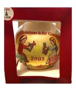 Boxed 2001 Satin Christmas Ornament Christmas Is For Giving - $6.65