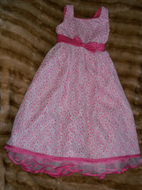 GIRL&#39;S SZ 6X PINK, WHITE LACE DRESS SPECIAL OCCASION OUTFIT GIRL DRESSY - £13.56 GBP