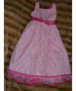 GIRL&#39;S SZ 6X PINK, WHITE LACE DRESS SPECIAL OCCASION OUTFIT GIRL DRESSY - $23.23 CAD