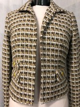 Chico&#39;s Women&#39;s Tan and Brown Tweed Blazer Size 0 (4) NWT - £92.55 GBP