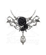SteamPunk Victorian Alchemy Gothic Bacchanal Black Rose Necklace, NEW UN... - £58.17 GBP