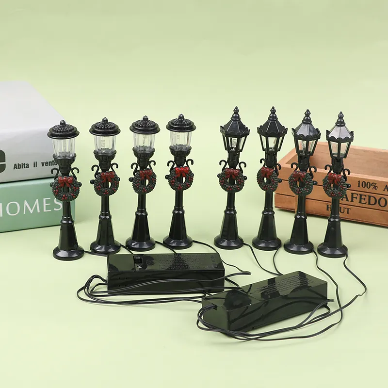 4Pcs/Set Christmas Mini Street Light Models Dollhouse Streetlight - £8.86 GBP+