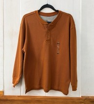 NWT RedHead Thermal waffle knit Henley Shirt Men’s M Cedar Rust 3 Button... - $19.79