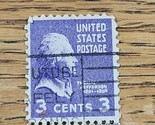 US Stamp Thomas Jefferson 3c Used Violet - £0.73 GBP