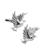 DOVE OF PEACE CUFFLINKS Flying Bird Symbol Renewal Love Wedding Groom GI... - $217.46 MXN