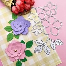 3D Rose Flower Metal Die Cuts Wedding Flower Leaf Leaves Cutting Dies Cut  - $350.90 MXN