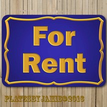 For Rent Gold on Blue 100% Aluminum Sign 8&quot; x 12&quot; New - $17.79