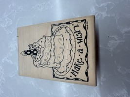 Make A Wish New  Wood Craft Stamp California Rubber Stamp Co 3x4.25 - $130.08 MXN