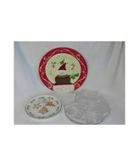 3 Vtg Snowman Christmas Plates Ganz Cookies for SANTA Zrike Portugal Mikasa - £23.21 GBP