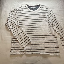 PD&amp;C Long Sleeve Black White Striped Youth Large T-Shirt Tee - $9.99