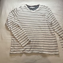 PD&amp;C Long Sleeve Black White Striped Youth Large T-Shirt Tee - £8.00 GBP