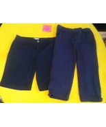 Girls-Size 12-Lot of 2-George capri -Old Navy blue shorts/uniform for sc... - £15.67 GBP