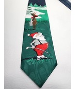 Hallmark Yule Tie Santa Claus Golfer Reindeer Caddy Christmas Novelty Ne... - €8,11 EUR