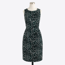 J.Crew Factory Textured Cotton Sheath in Leopard Print Sleeveless Dress 2 - £14.74 GBP