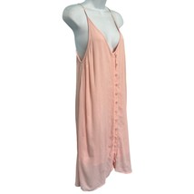 Roxy Pink Siren Treasure Button Front Lined Crinkle Mini Dress size S NE... - $24.29
