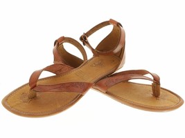 Womens Huarache Sandals Genuine Leather Ankle Buckle Summer Wear Cognac #550 - £27.90 GBP