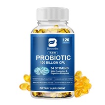 120 Capsules Probiotics Digestive Enzymes 100 Billion CFU Potency Immune Health  - £23.93 GBP