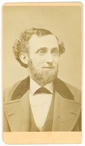 CIRCA 1870&#39;S CDV Handsome Man Suit Shenandoah Beard Taylor &amp; Preston Salem, MA - £9.57 GBP