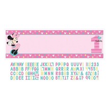 Minnie Mouse Personalized Giant Banner Kit 1st Birthday Party Decor 5 Fe... - £7.86 GBP