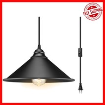 Big Black Plug in Pendant Light - 13FT Industrial Vintage Hanging Fixture - $642.88 MXN