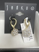 JanKuo Flower 14K Goldplated, Cubic Zirconia Drop Earrings - £16.48 GBP