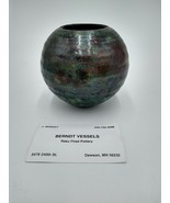 Studio Raku Pottery Vase by J. Berndt Signed On Bottom - £35.17 GBP