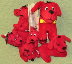 Scholastic Clifford Plush Lot Of 6 With Cardboard Book &amp; Frontline Promo Red Dog - £17.98 GBP