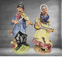 Vintage Villa Roma Created By Rossano Japan Figurine Set Peasants Playing Music  - £69.24 GBP