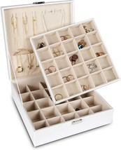Earring Organizer Classic Jewelry Box 50 Slots Double Layer Jewelry Storage Case - £41.65 GBP