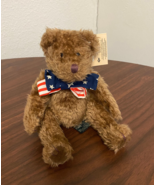 Russ Bear Plush Little Patriots Bear American Flag Bow Tie Ode to America - £6.19 GBP