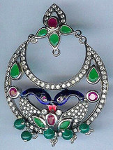 Victorian 2.89ct Rose Cut Diamond Gemstones Colorful Designer Pendant VTJ EHS - $787.91