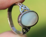size 8 ring vintage STERLING SILVER &amp; MOTHER OF PEARL ladies .925 ESTATE... - $34.99